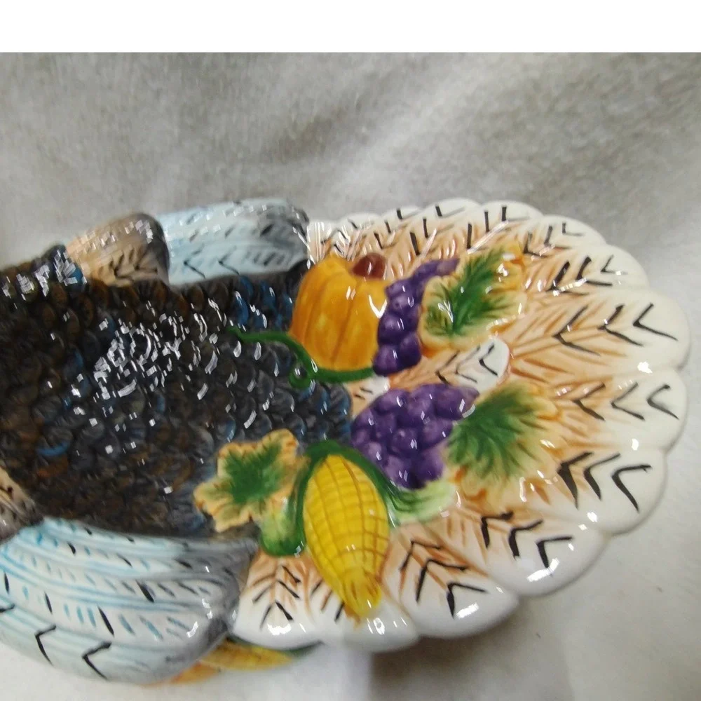 Cracker Barrel Turkey Serving Bowl Harvest Centerpiece Thanksgiving Decor